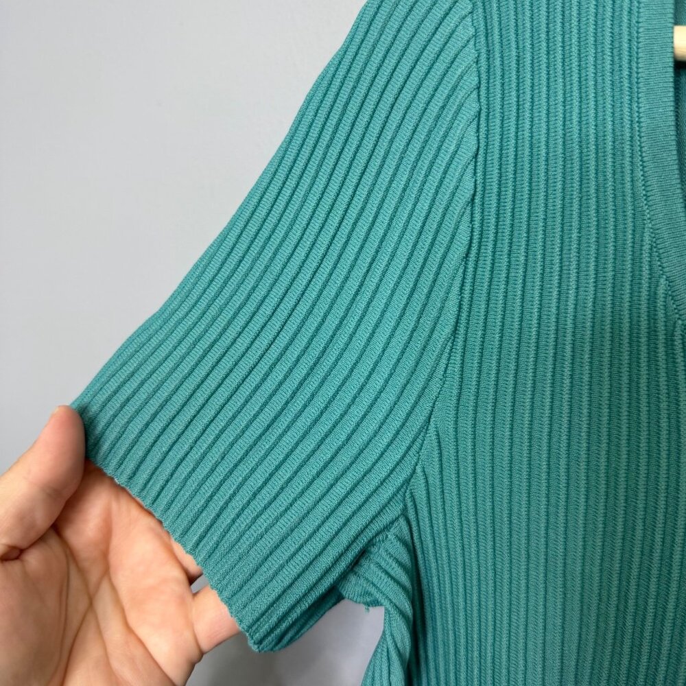 MADEWELL ottoman crop sweater tee in teal size L - Picture 4 of 7